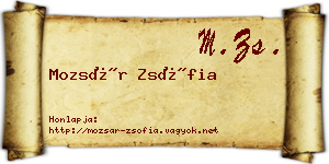 Mozsár Zsófia névjegykártya